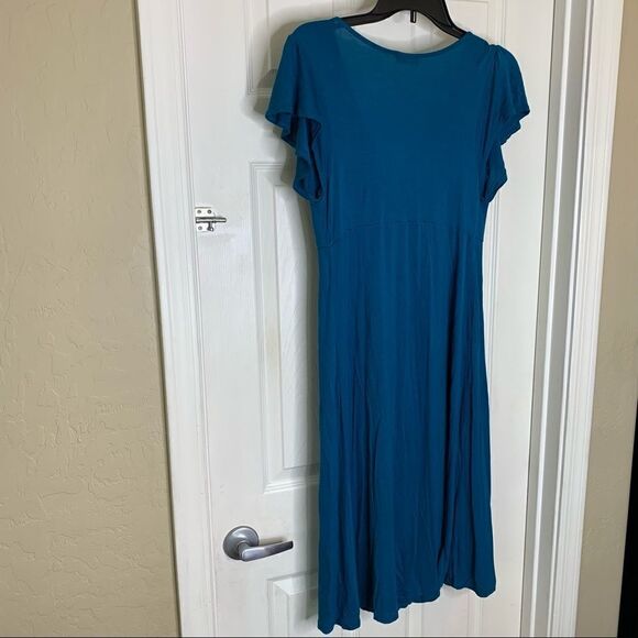 Old Navy Maternity Size Small Turquoise Color Light Ruffle Dress - Picture 2 of 9